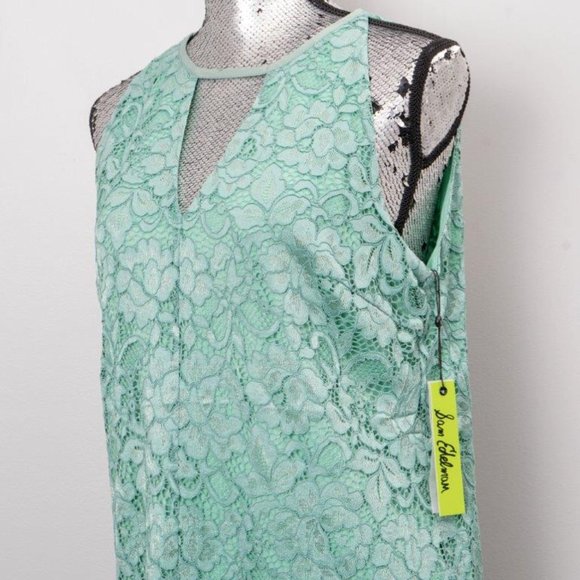 NWT Sam Edelman Green Lace Choker-Cutout Shift Dress - M - Picture 3 of 8